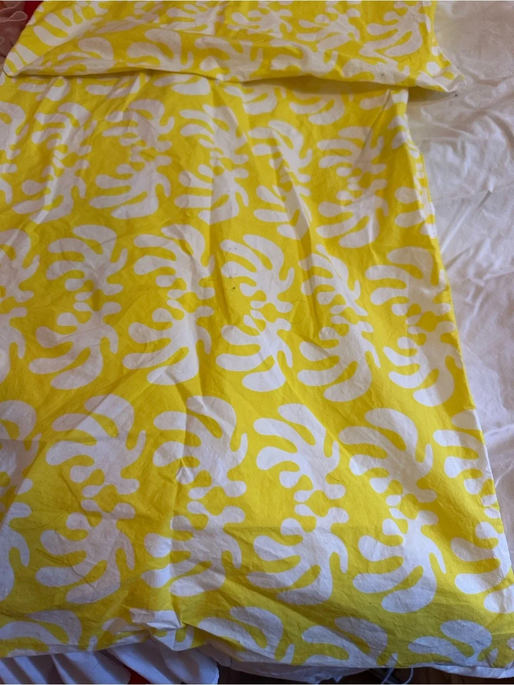 IKEA: READ SIZE Yellow Red Black White Moose Print Duvet Cover and pillow cases